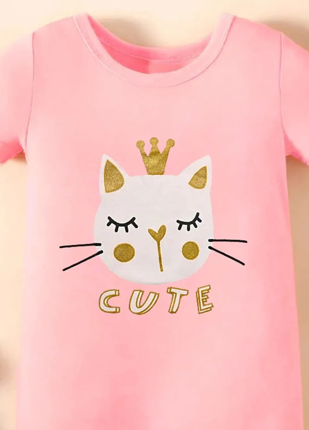 Baby Nest Casual Romper Cute Kitty - Pink