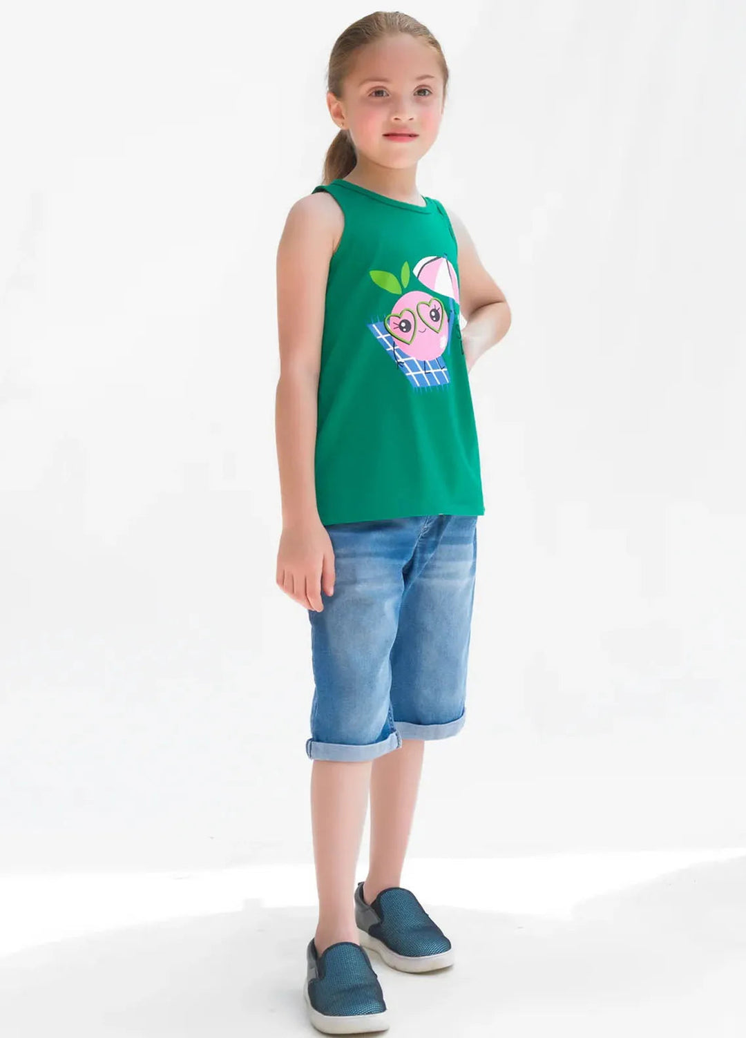 Baby Nest Girls Sando Sunny Days Green