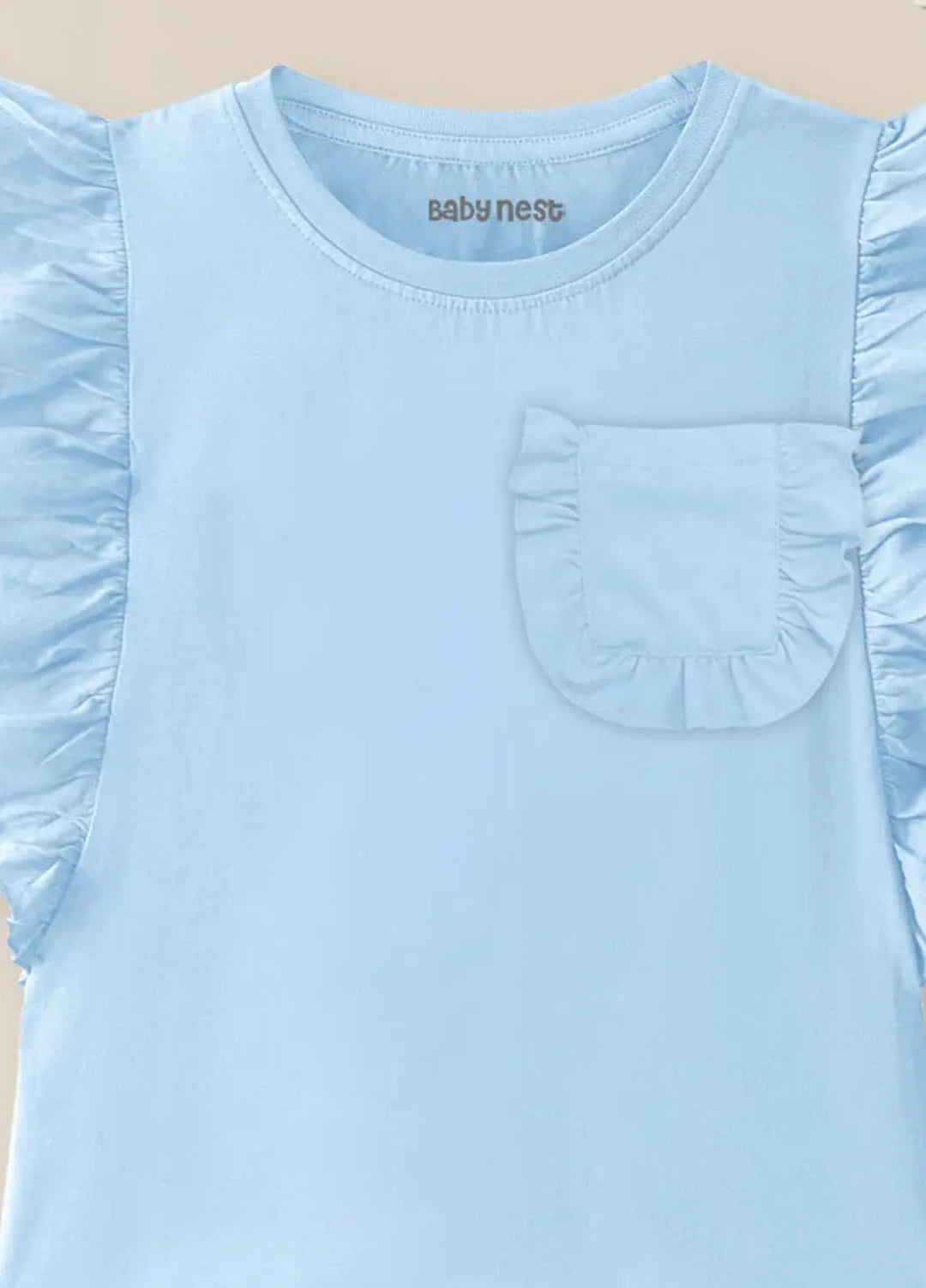 Baby Nest Girls T Shirt Tee Summer light Blue