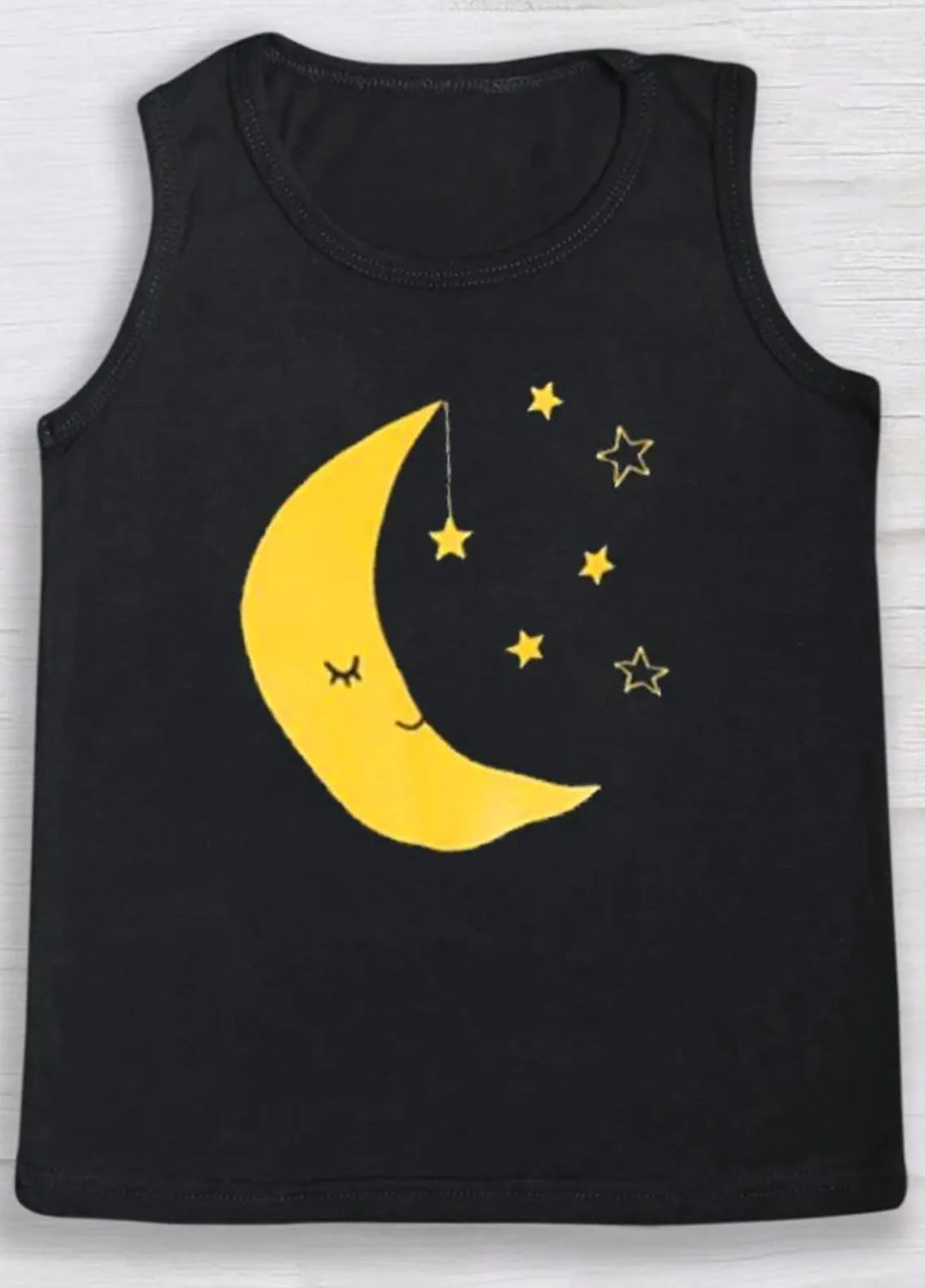 Baby Nest Kids Sando Bnbbs-103 Yellow Moon Black
