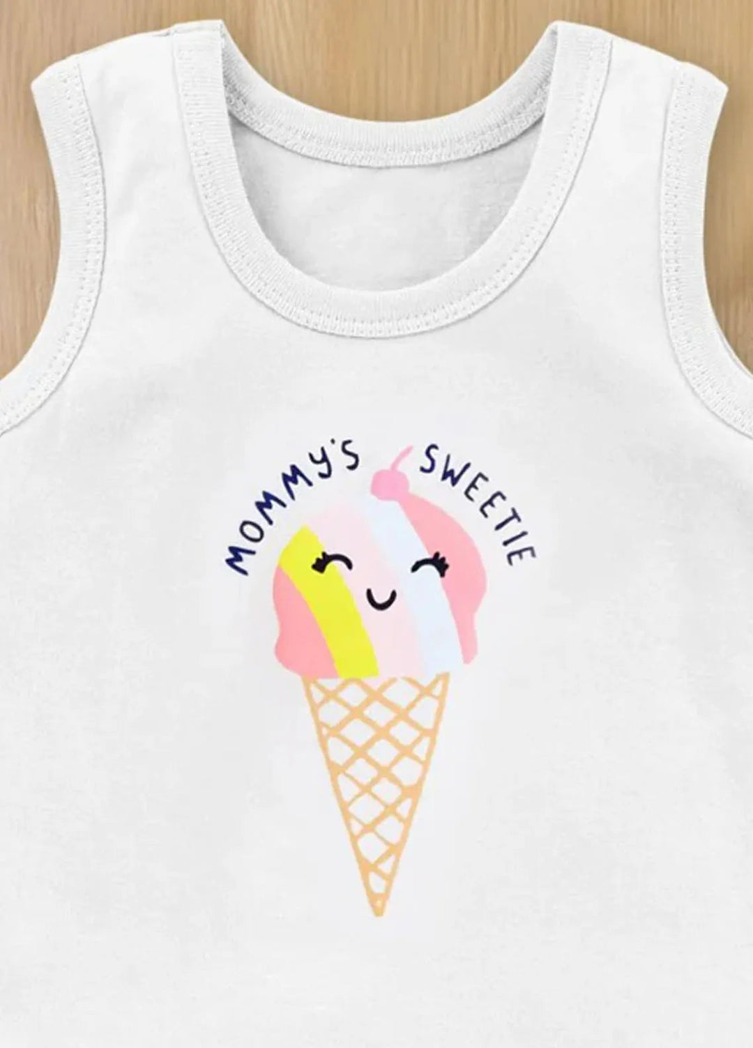 Baby Nest Kids Sando Bnbbs-125 Mommys Sweetie White