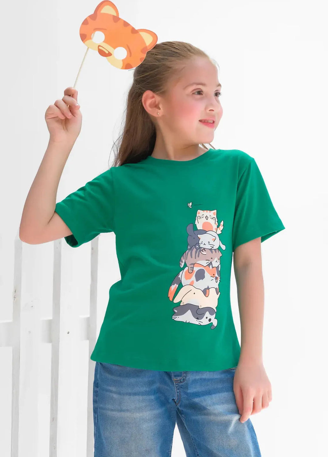 Baby Nest Kids T Shirt Cat Stack SBT-342