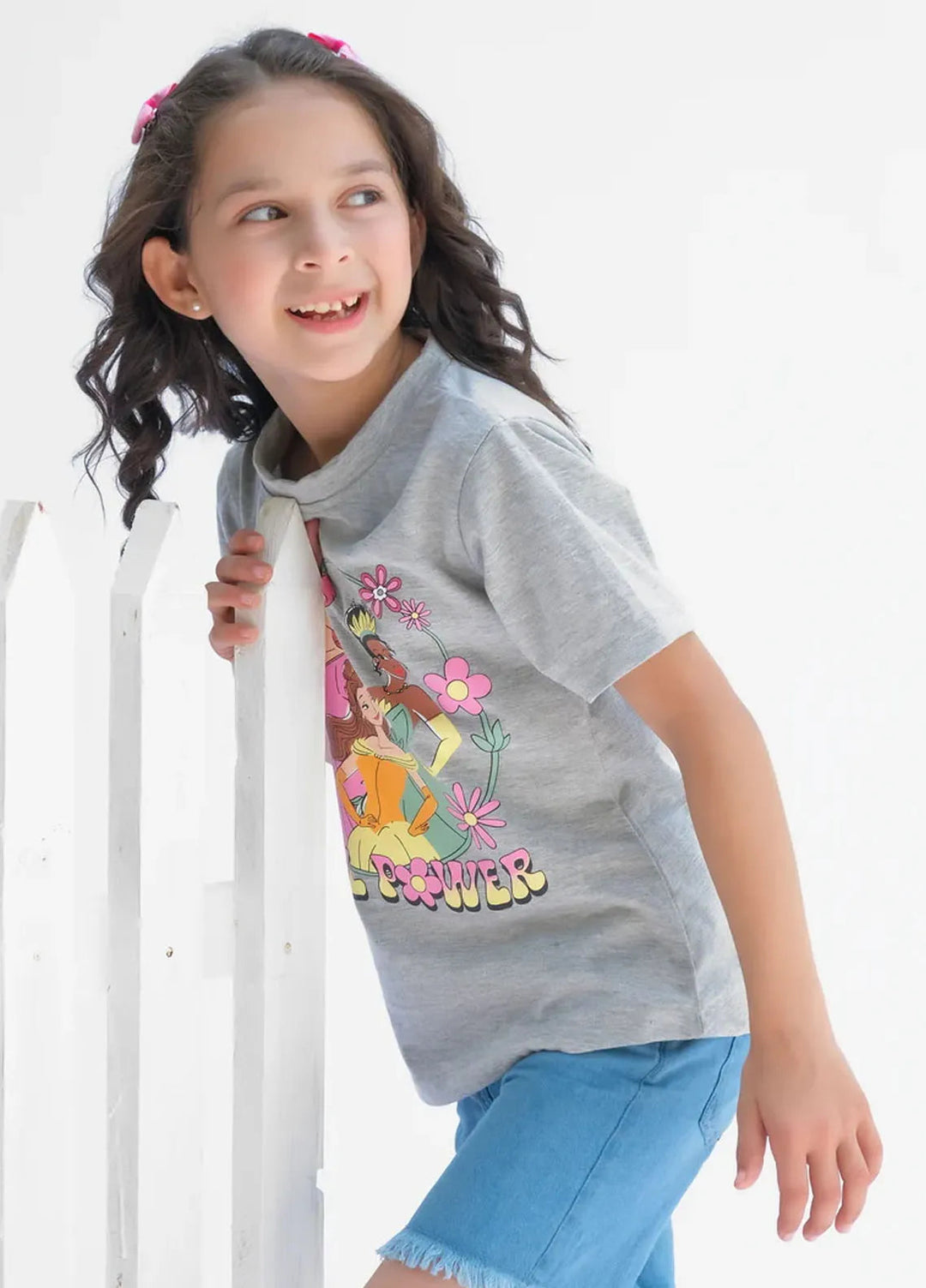Baby Nest Kids T Shirt Disney Princess Girl Power Grey