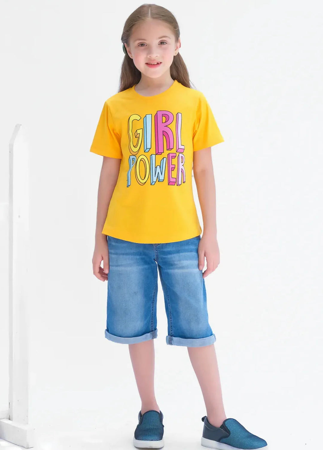 Baby Nest Kids T Shirt Girl Power Yellow