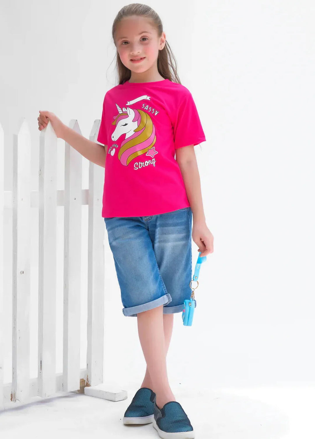 Baby Nest Kids T Shirt Sassy Strong Dark Pink