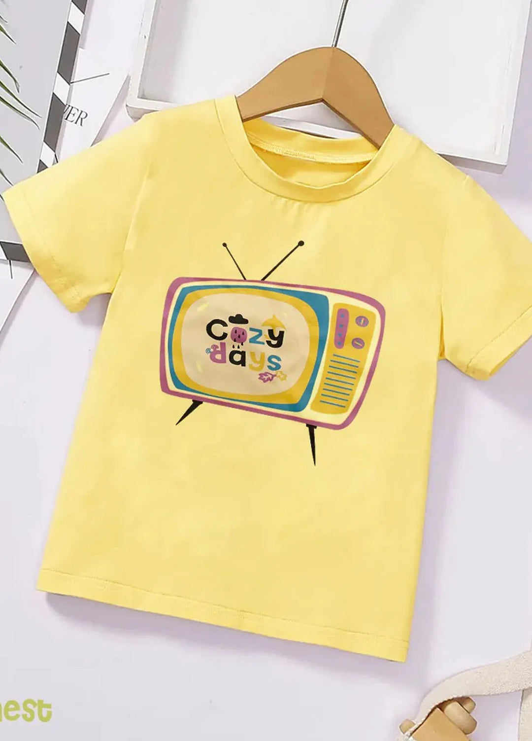 Baby Nest Pret 1 Piece Crazy Days Half Sleeves T-Shirts Light Yellow- Sbt-335