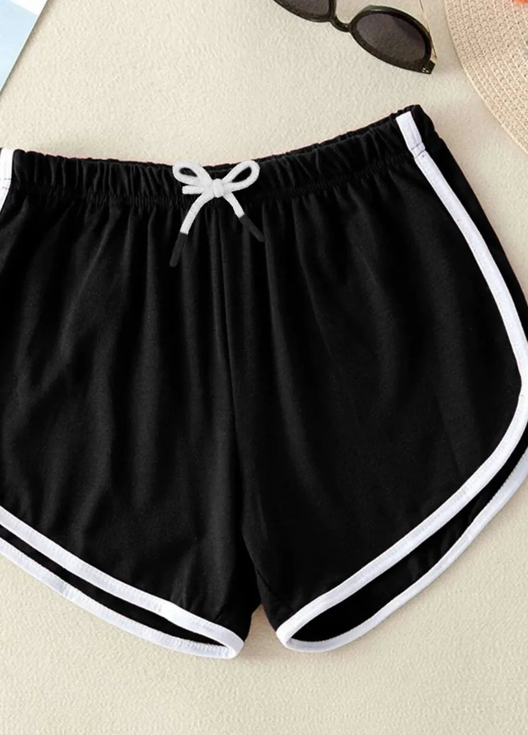 Baby Nest Pret 1 Piece Dolphin Shorts - Black- White Lines