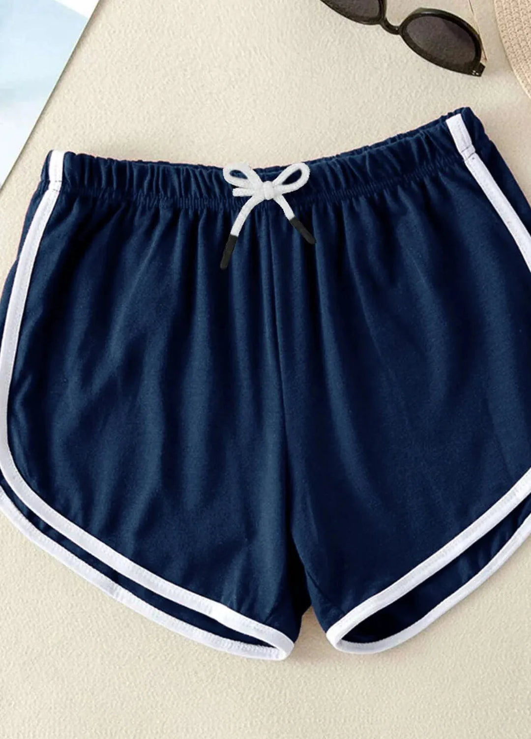 Baby Nest Pret 1 Piece Dolphin Shorts - Navy Blue- White Lines