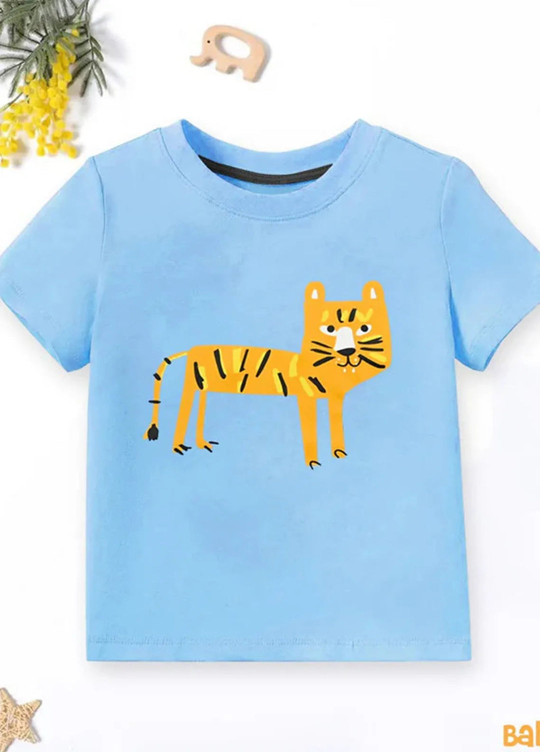Baby Nest Pret 1 Piece Lion Half Sleeves T-Shirt - Blue - Sbt-343
