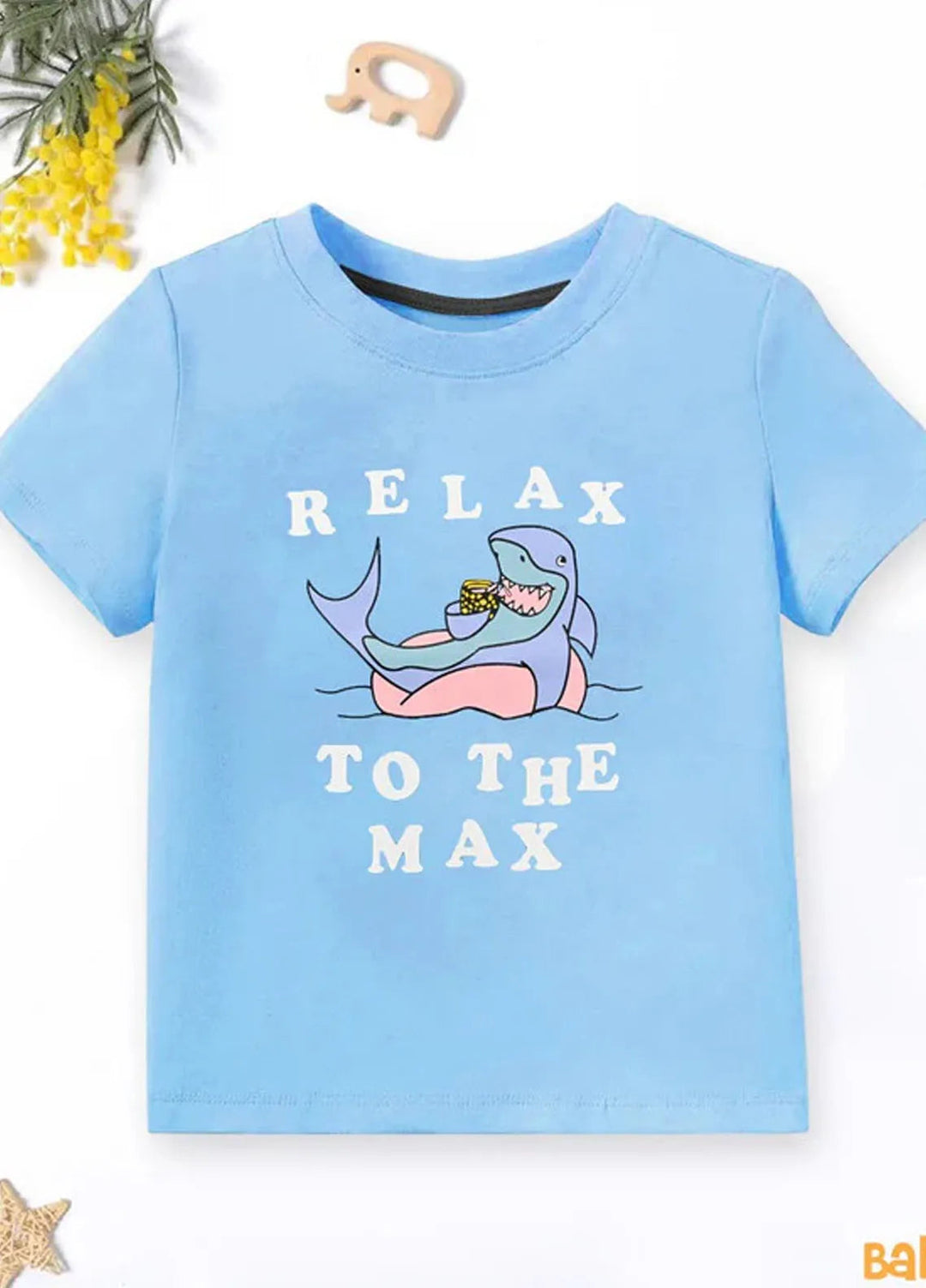 Baby Nest Pret 1 Piece Relax Shark Half Sleeves T-Shirt - Blue - Sbt-343