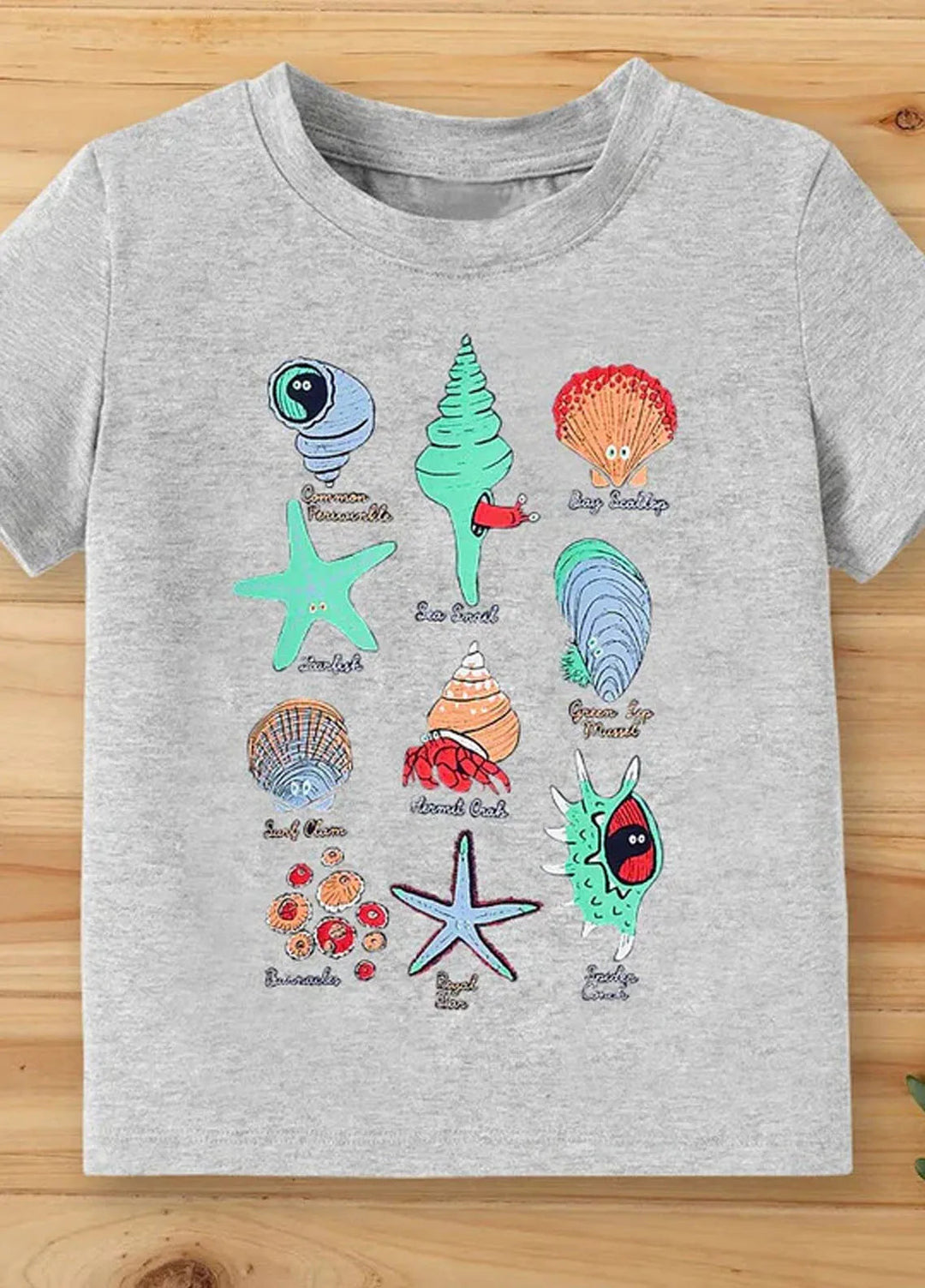 Baby Nest Pret 1 Piece Sea Animals Half Sleeves T-Shirt - Grey - Sbt-342