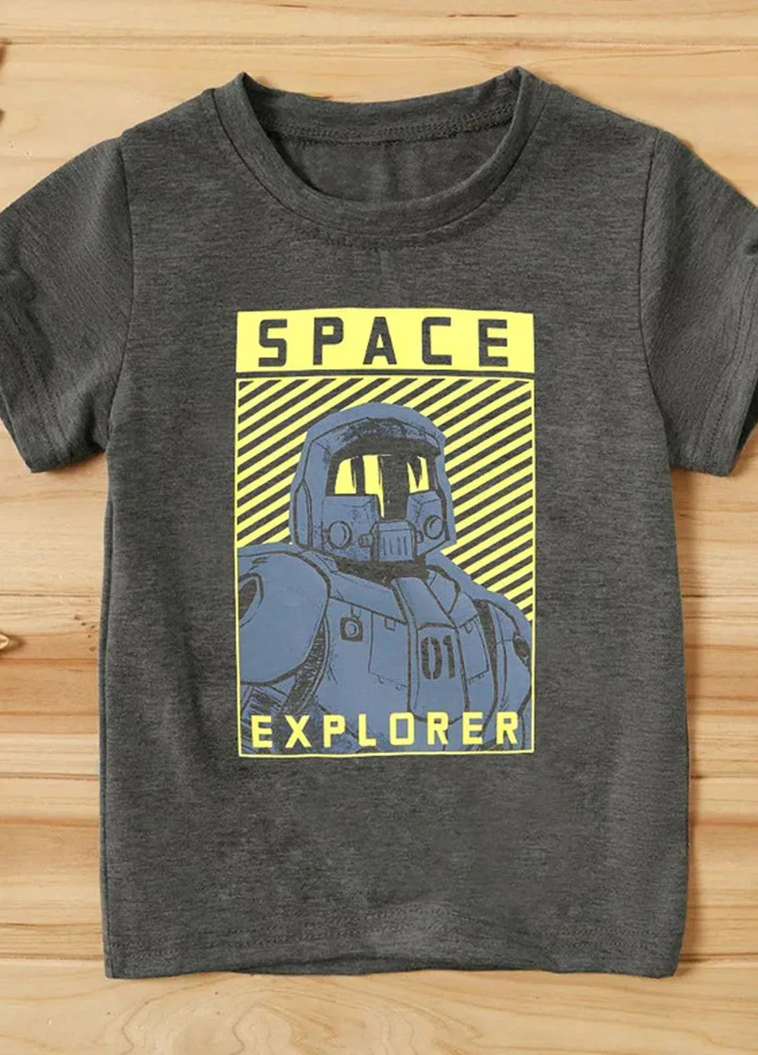 Baby Nest Pret 1 Piece Space Explorer Half Sleeves T-Shirt - Dark Grey - Sbt-321-D5