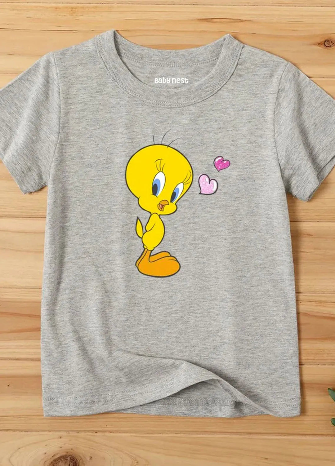 Baby Nest Pret 1 Piece Tweety Half Sleeves T-Shirts Grey - Sbt-354-D3