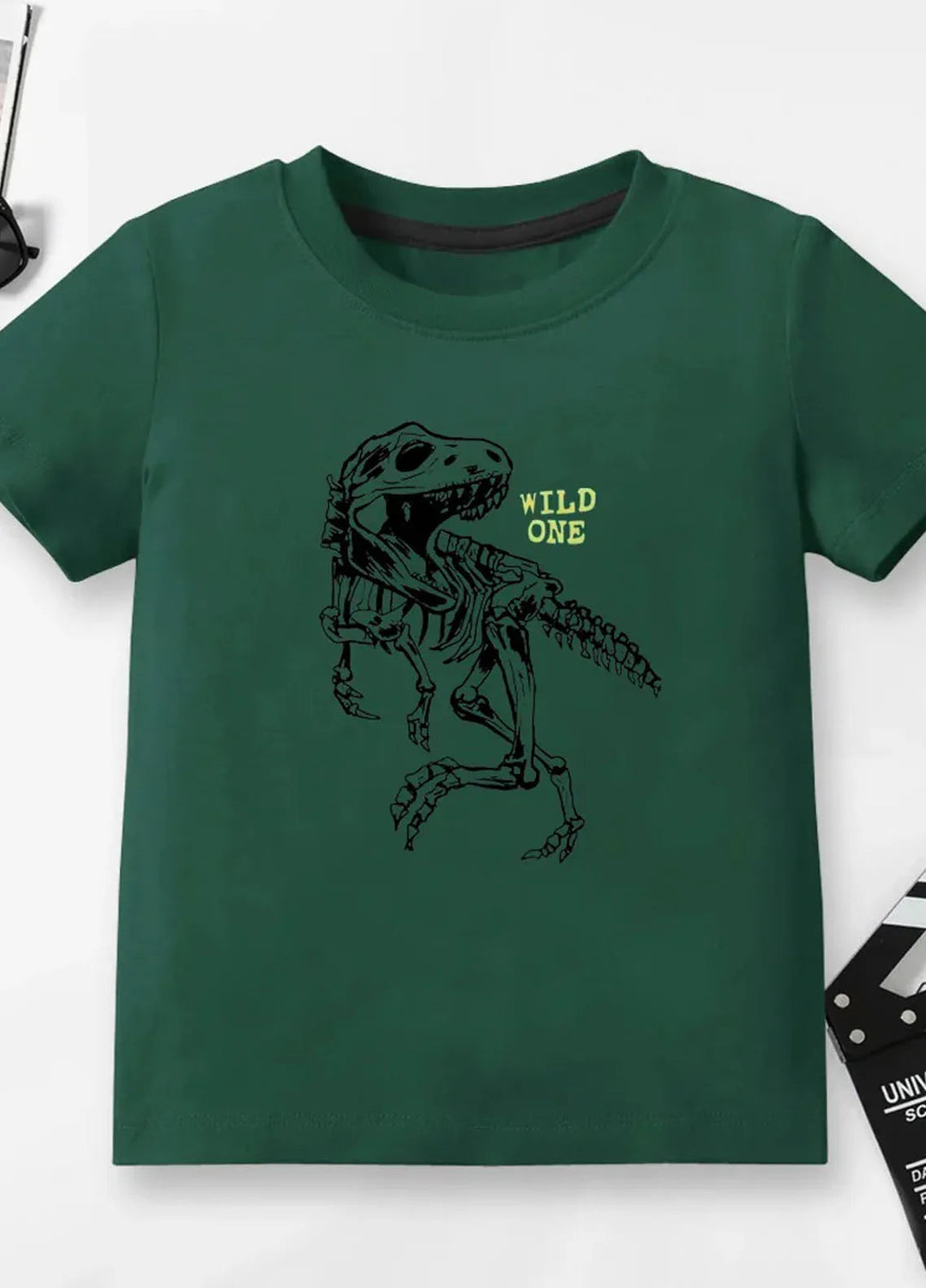 Baby Nest Pret 1 Piece Wild One Half Sleeves T-Shirt - Dark Green - Sbt-360