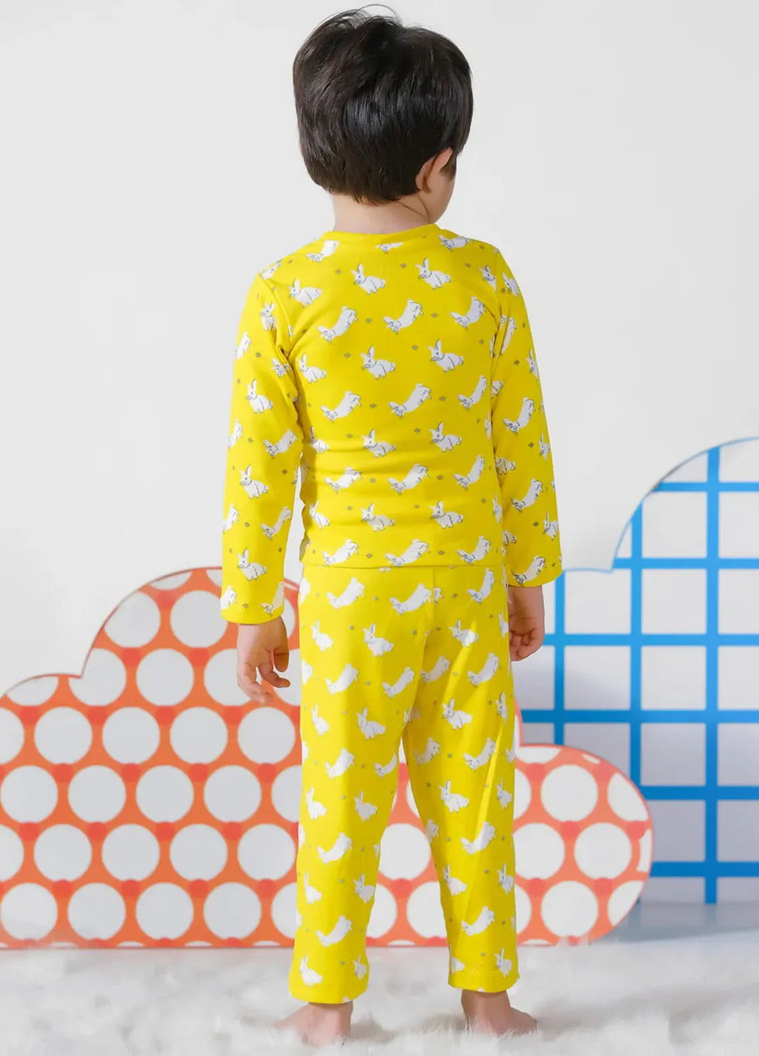 Baby Nest Pret Casual Night Suit Rabbit-Yellow