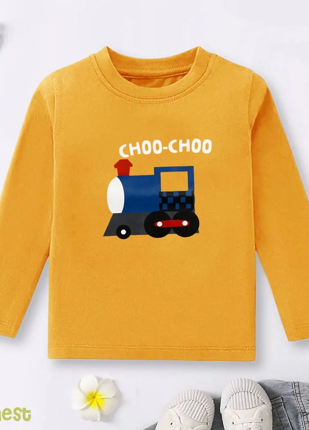 Baby Nest Pret Printed 1 Piece Choo-Choo Fun Train Full Sleeves T-shirt-Sunny Bndr-118