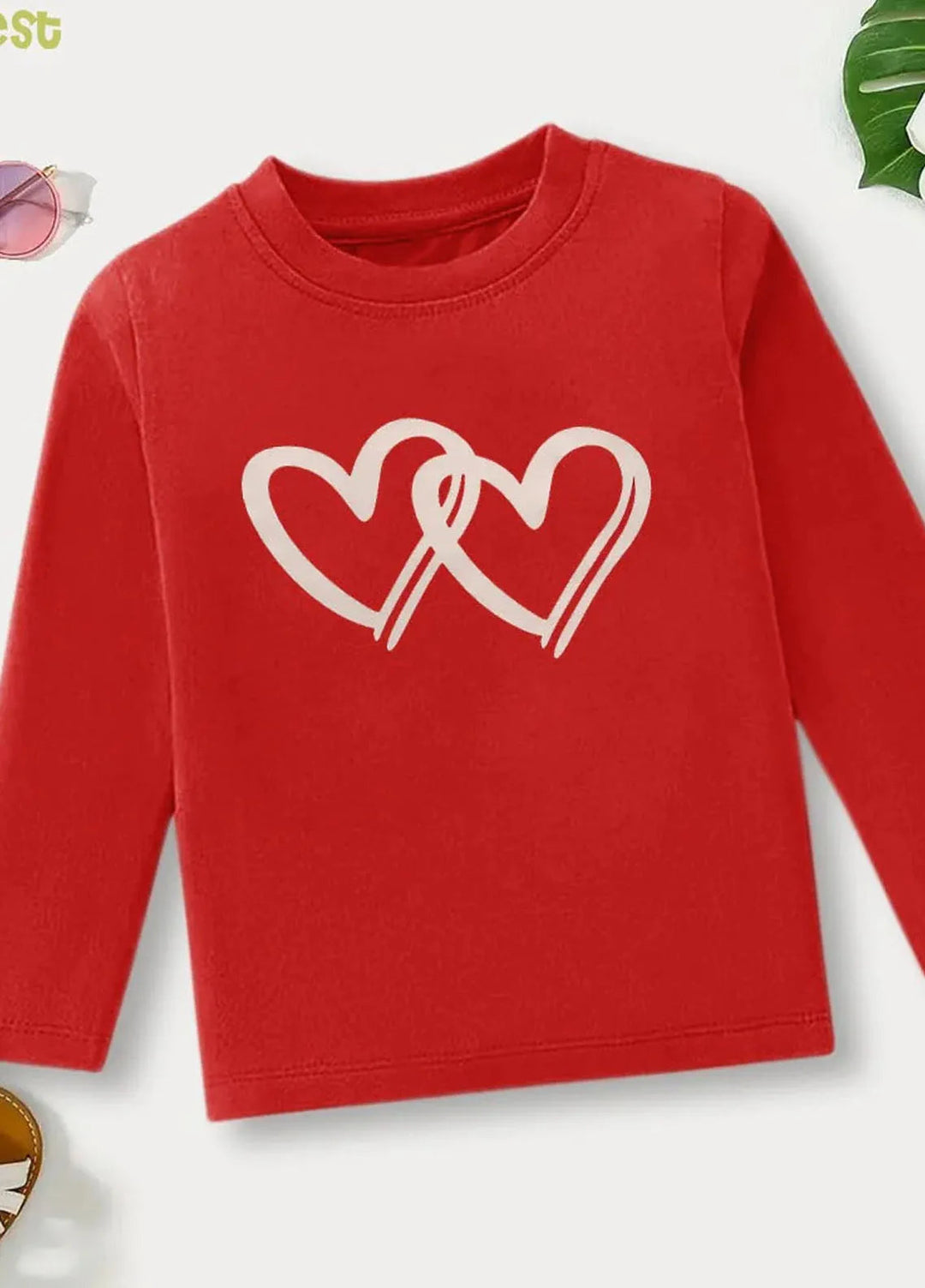 Baby Nest Pret Printed 1 Piece Red Love in Every Stitch Full Sleeves T-shirt Bndr-109