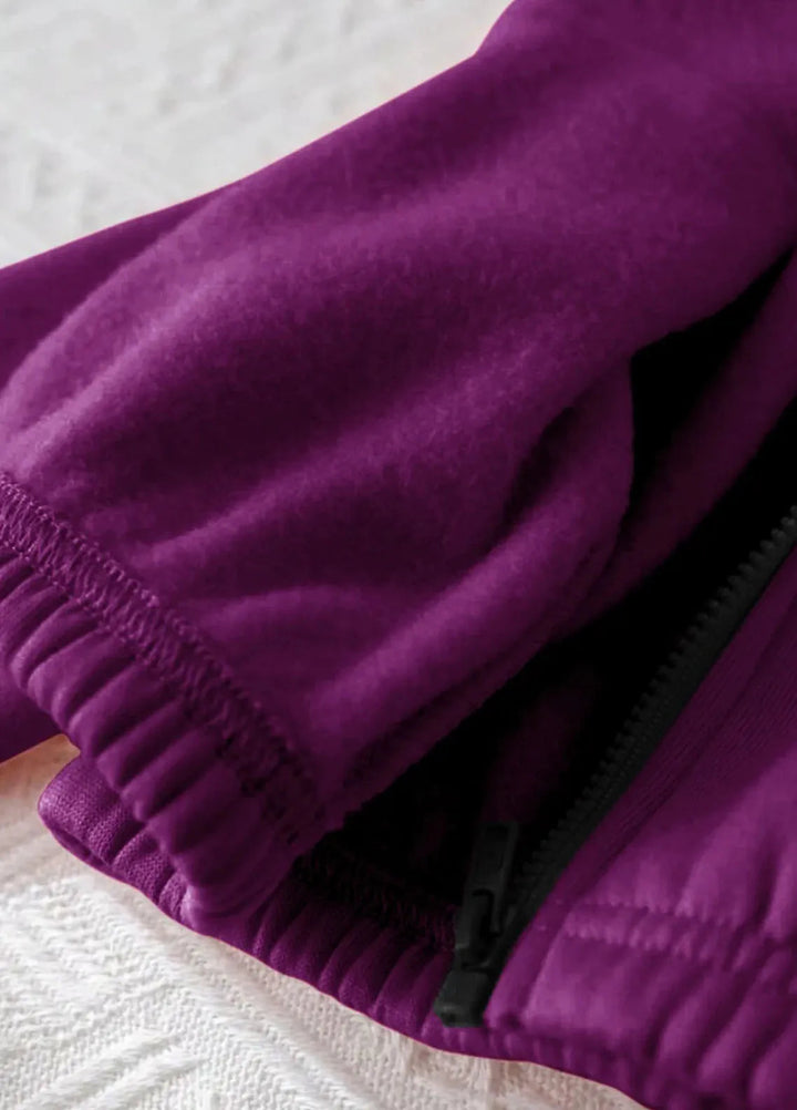Baby Nest Purple Vibes - Mini Style Zip Up Fleece Tracksuit for Kids