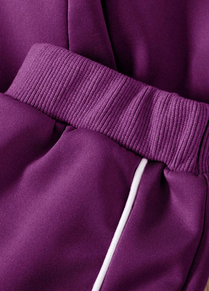 Baby Nest Royal Purple Cozy Explorer Fleece Tracksuit for Kids with Sling Bag