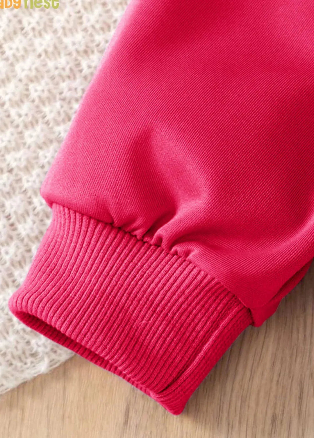 Baby Nest Vibrant Pink Cozy Explorer Fleece Tracksuit for Kids with Sling Bag