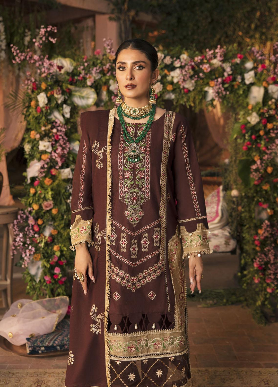 Bandhan By Parishay Embroidered Khaddar Suits Unstitched 3 Piece PRS22B Tamanna - Winter Collection