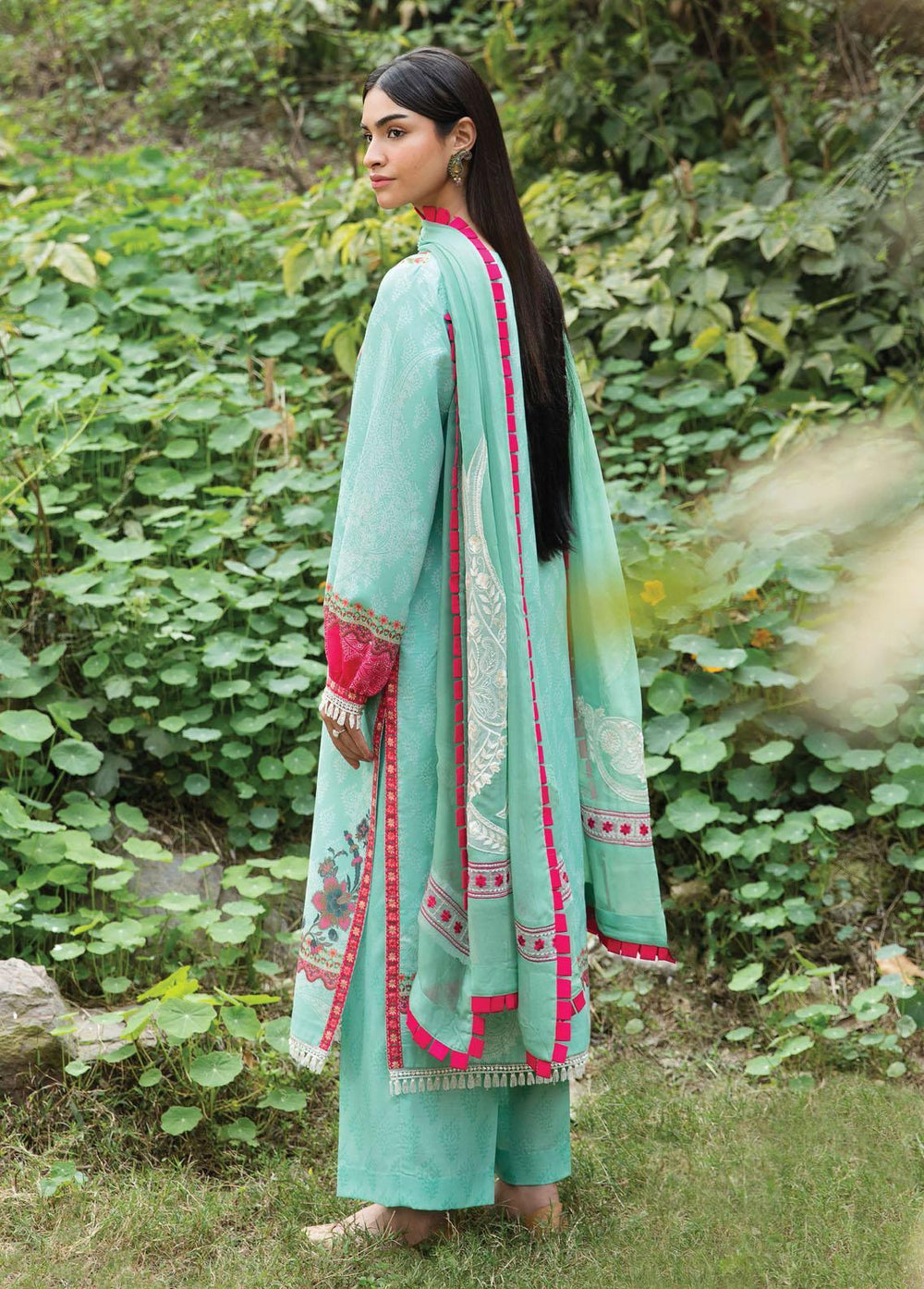 Bahaar By Ayzel Embroidered Lawn Suits Unstitched 3 Piece AAF23B AZL-23-V1-02 Shahgul - Summer Collection
