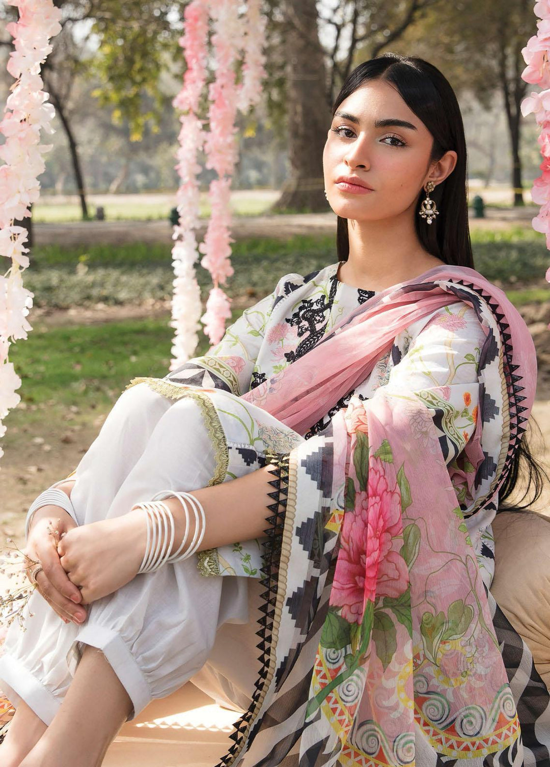 Bahaar By Ayzel Embroidered Lawn Suits Unstitched 3 Piece AAF23B AZL-23-V1-03 Nargis - Summer Collection