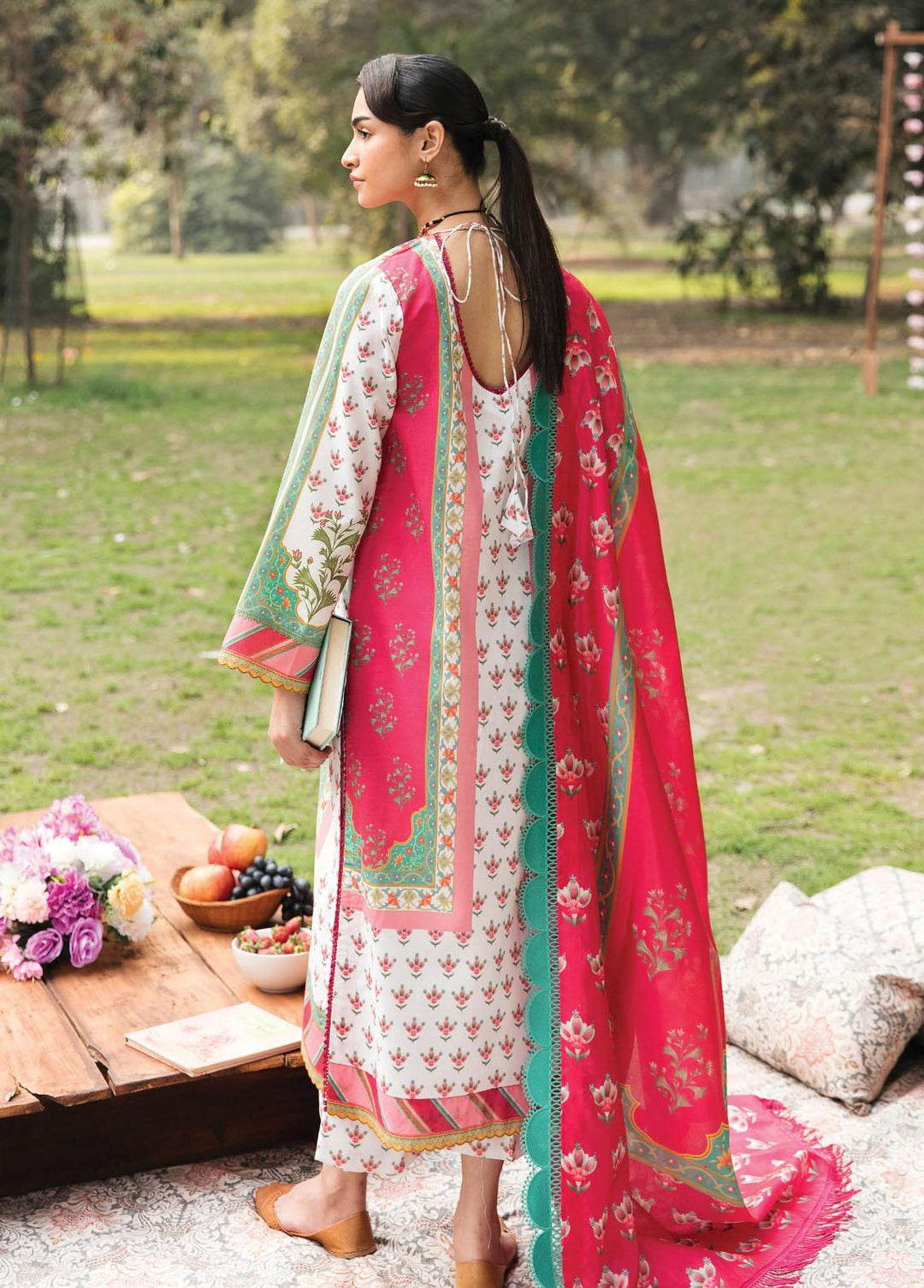 Bahaar By Ayzel Embroidered Lawn Suits Unstitched 3 Piece AAF23B AZL-23-V1-06 Dahlia - Summer Collection