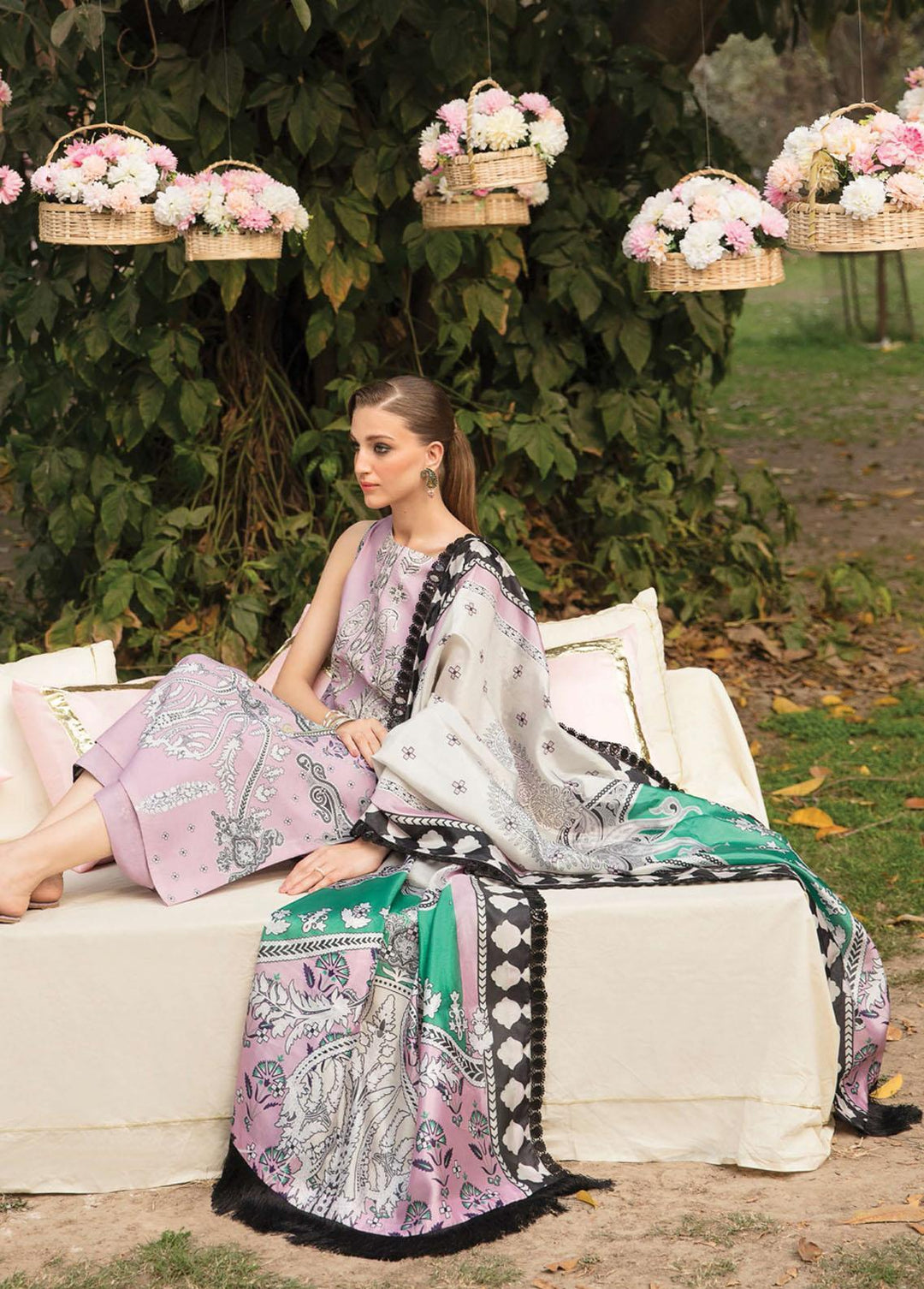 Bahaar By Ayzel Embroidered Lawn Suits Unstitched 3 Piece AAF23B AZL-23-V1-07 Kanwal - Summer Collection