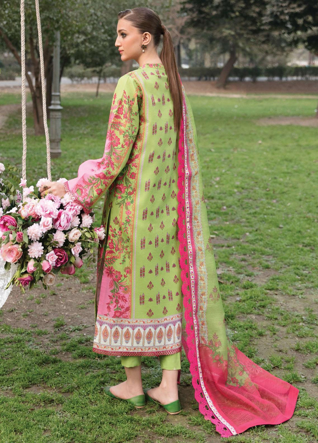 Bahaar By Ayzel Embroidered Lawn Suits Unstitched 3 Piece AAF23B AZL-23-V1-08 Gulmohar - Summer Collection