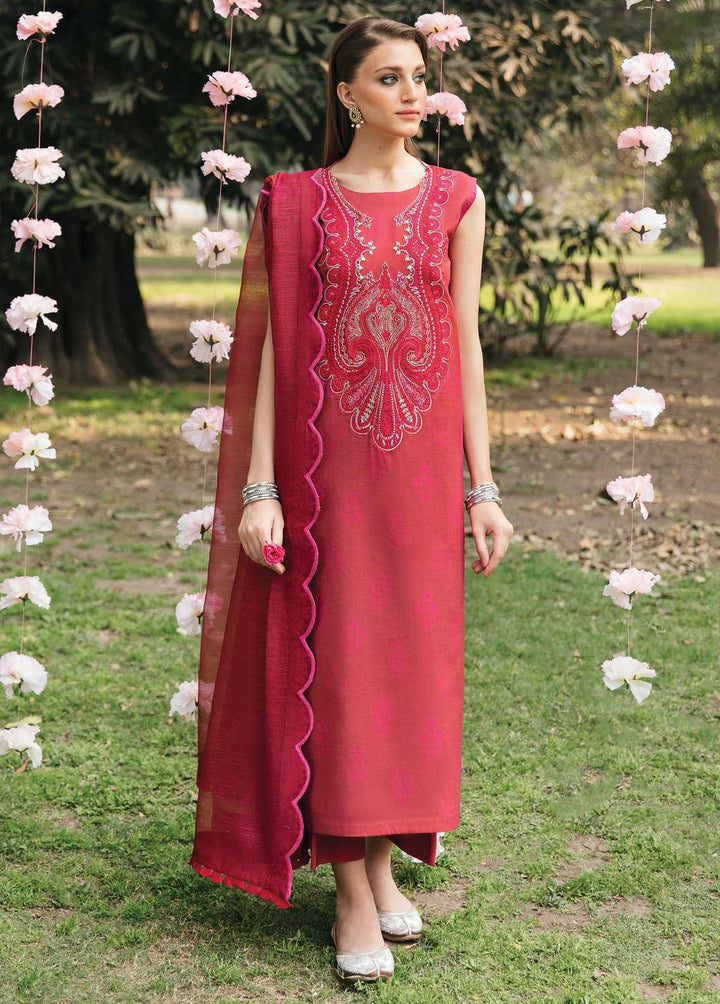 Bahaar By Ayzel Embroidered Lawn Suits Unstitched 3 Piece AAF23B AZL-23-V1-12 Laal Gulab - Summer Collection