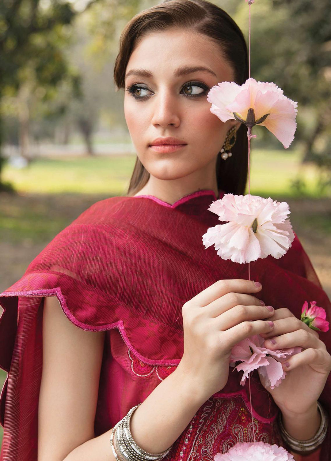 Bahaar By Ayzel Embroidered Lawn Suits Unstitched 3 Piece AAF23B AZL-23-V1-12 Laal Gulab - Summer Collection