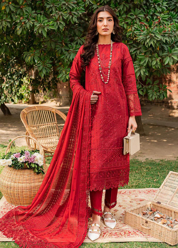 Bahaar By Farasha Embroidered Lawn Suits Unstitched 3 Piece FSH23B 02 Gulabi - Festive Collection