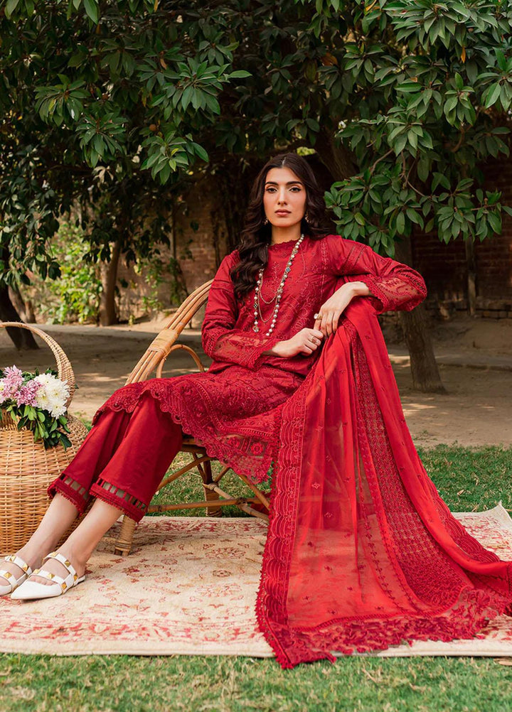 Bahaar By Farasha Embroidered Lawn Suits Unstitched 3 Piece FSH23B 02 Gulabi - Festive Collection