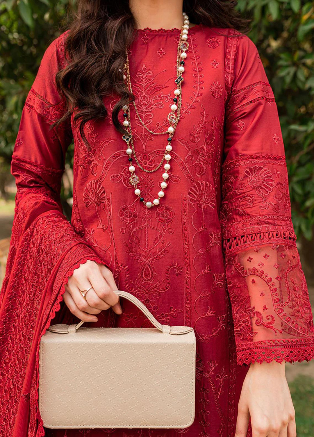 Bahaar By Farasha Embroidered Lawn Suits Unstitched 3 Piece FSH23B 02 Gulabi - Festive Collection