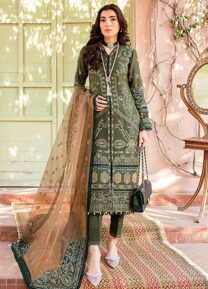 Bahaar By Farasha Embroidered Lawn Suits Unstitched 3 Piece FSH23B 03 Mehak - Festive Collection