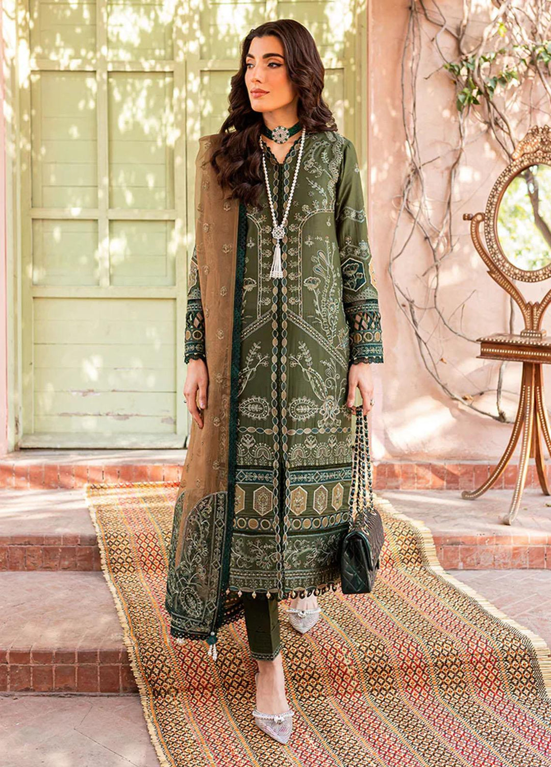 Bahaar By Farasha Embroidered Lawn Suits Unstitched 3 Piece FSH23B 03 Mehak - Festive Collection