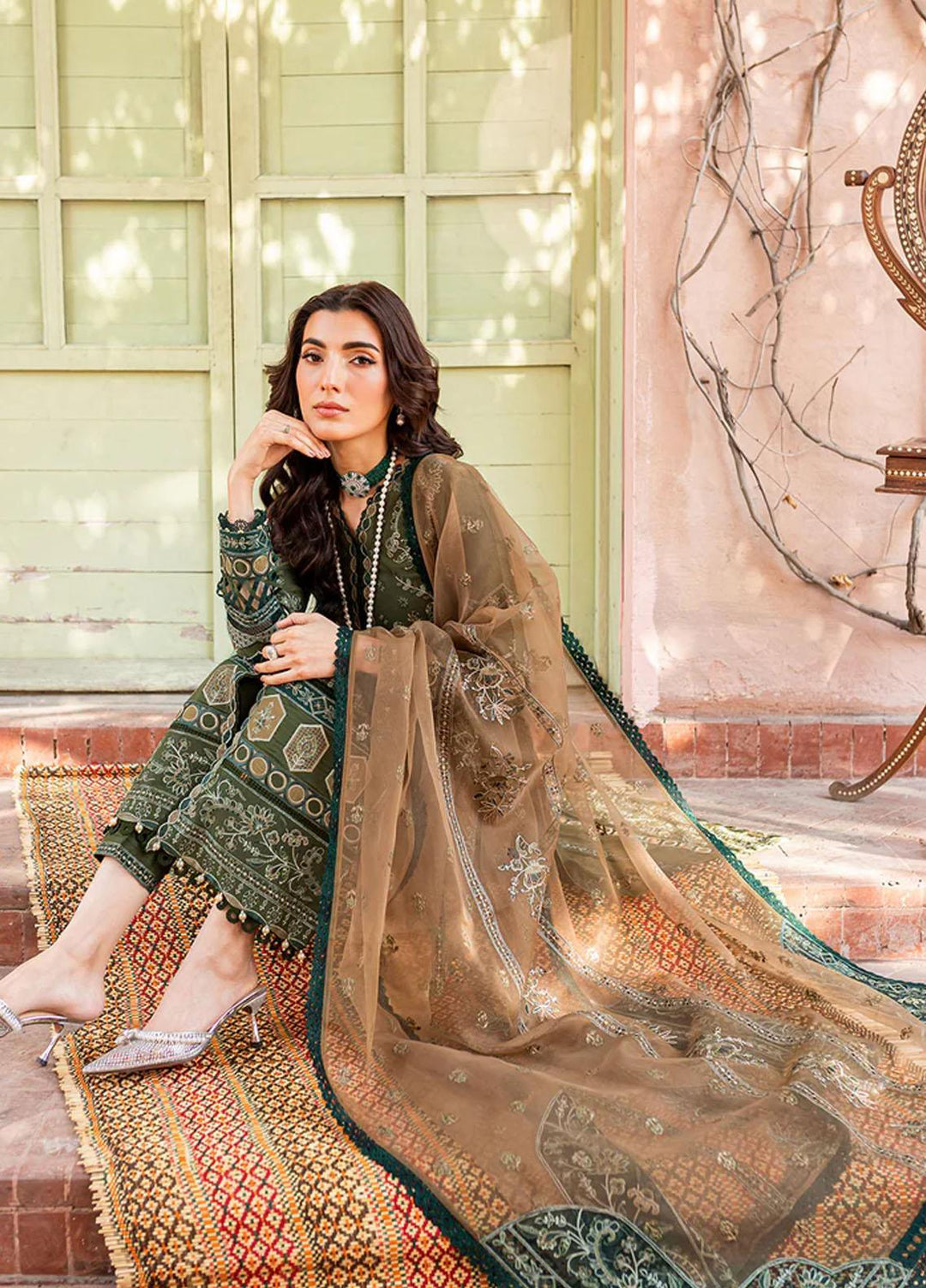 Bahaar By Farasha Embroidered Lawn Suits Unstitched 3 Piece FSH23B 03 Mehak - Festive Collection