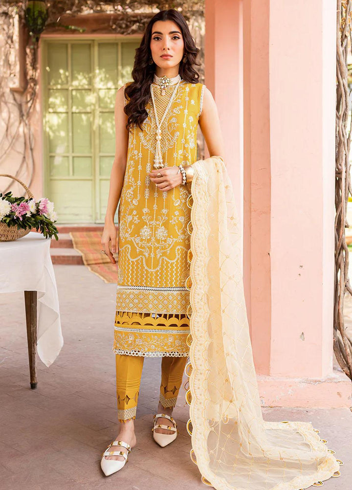 Bahaar By Farasha Embroidered Lawn Suits Unstitched 3 Piece FSH23B 04 Chambeli - Festive Collection