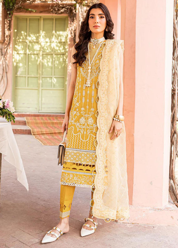 Bahaar By Farasha Embroidered Lawn Suits Unstitched 3 Piece FSH23B 04 Chambeli - Festive Collection