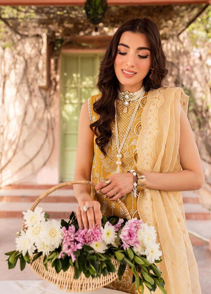 Bahaar By Farasha Embroidered Lawn Suits Unstitched 3 Piece FSH23B 04 Chambeli - Festive Collection