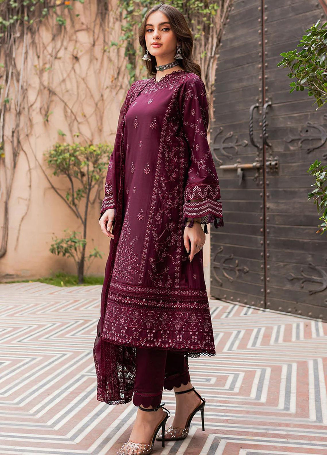Bahaar By Farasha Embroidered Lawn Suits Unstitched 3 Piece FSH23B 05 Vasl - Festive Collection