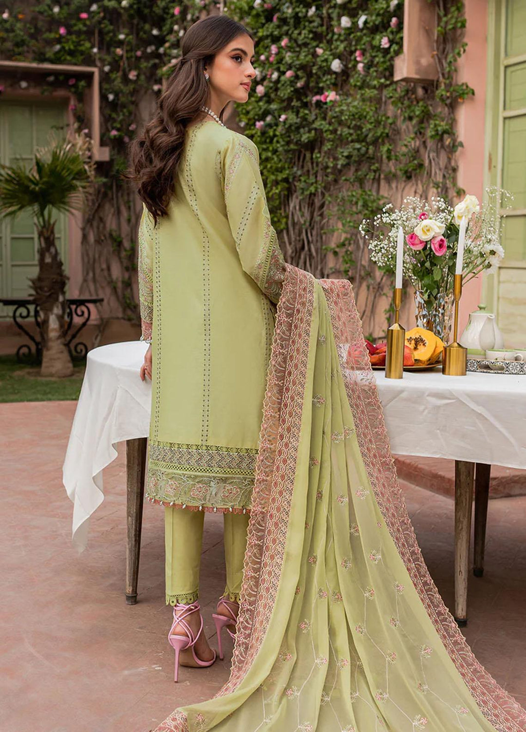 Bahaar By Farasha Embroidered Lawn Suits Unstitched 3 Piece FSH23B 08 Gul - Festive Collection