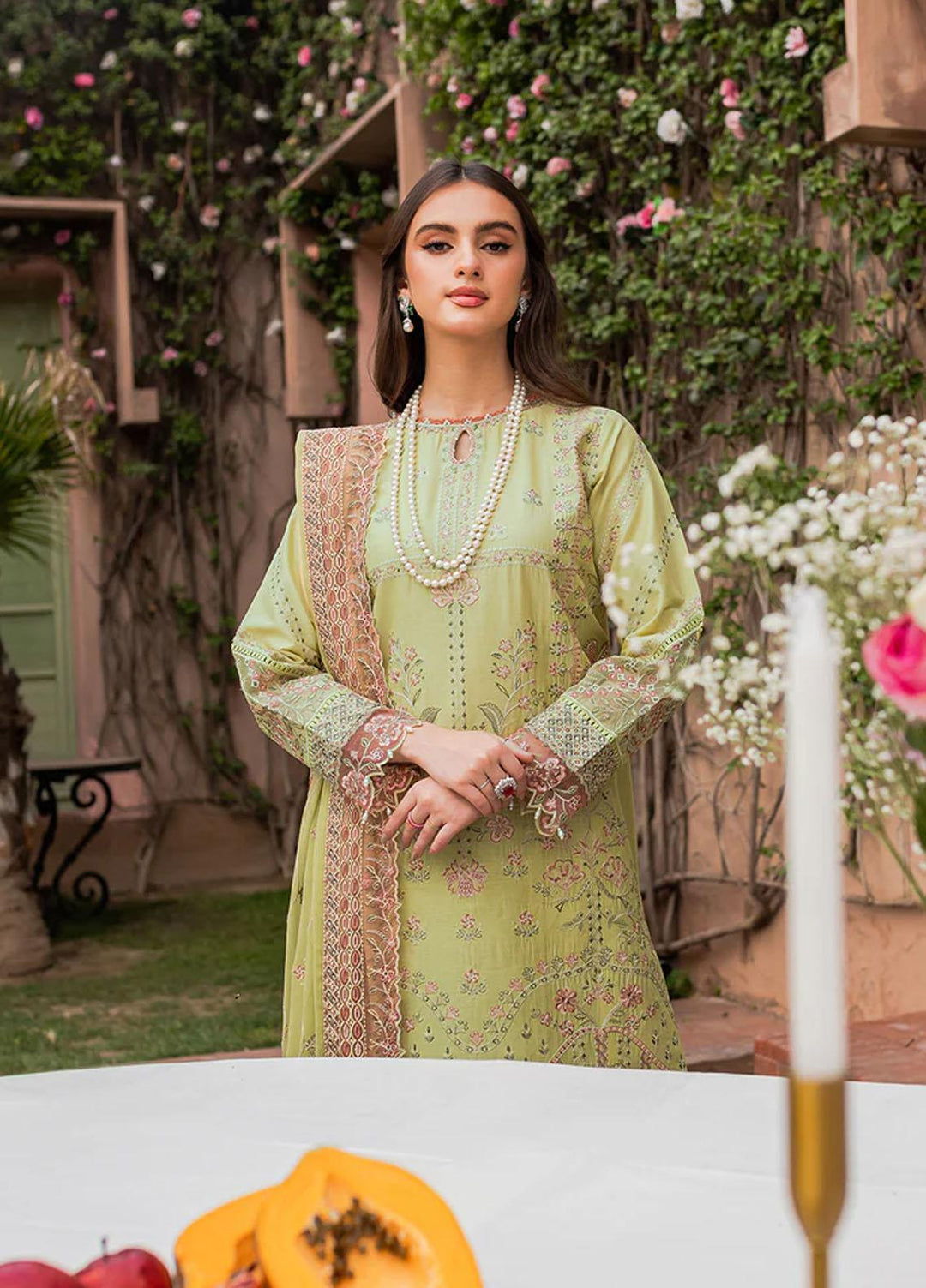 Bahaar By Farasha Embroidered Lawn Suits Unstitched 3 Piece FSH23B 08 Gul - Festive Collection