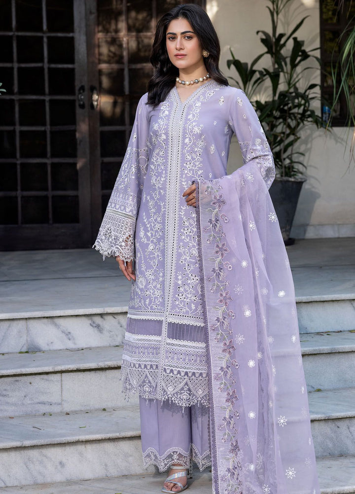 Bahaar By Farasha Embroidered Lawn Suit Unstitched 3 Piece FSH24B 02 Lilac Florine - Summer Collection