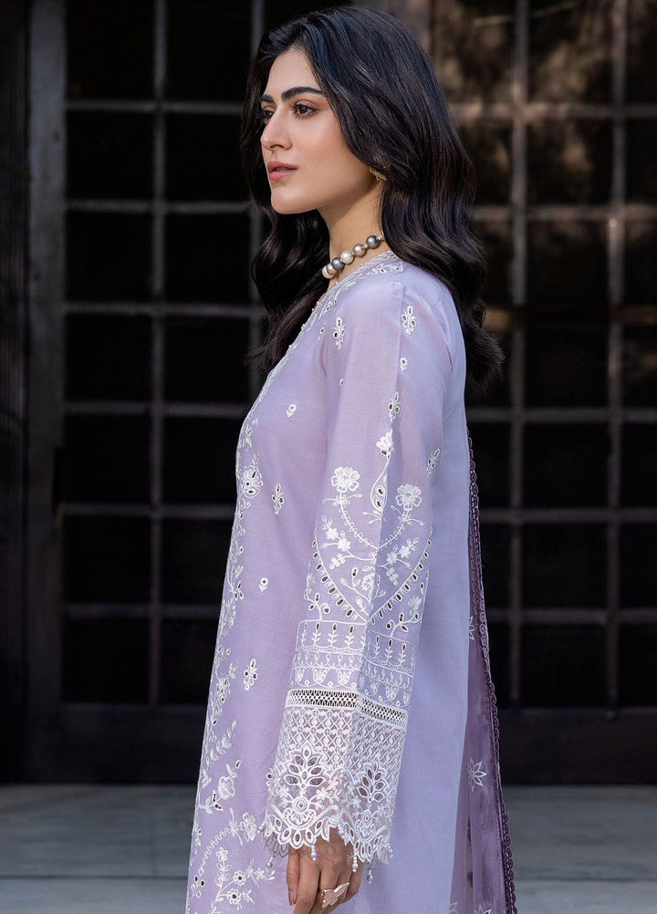 Bahaar By Farasha Embroidered Lawn Suit Unstitched 3 Piece FSH24B 02 Lilac Florine - Summer Collection