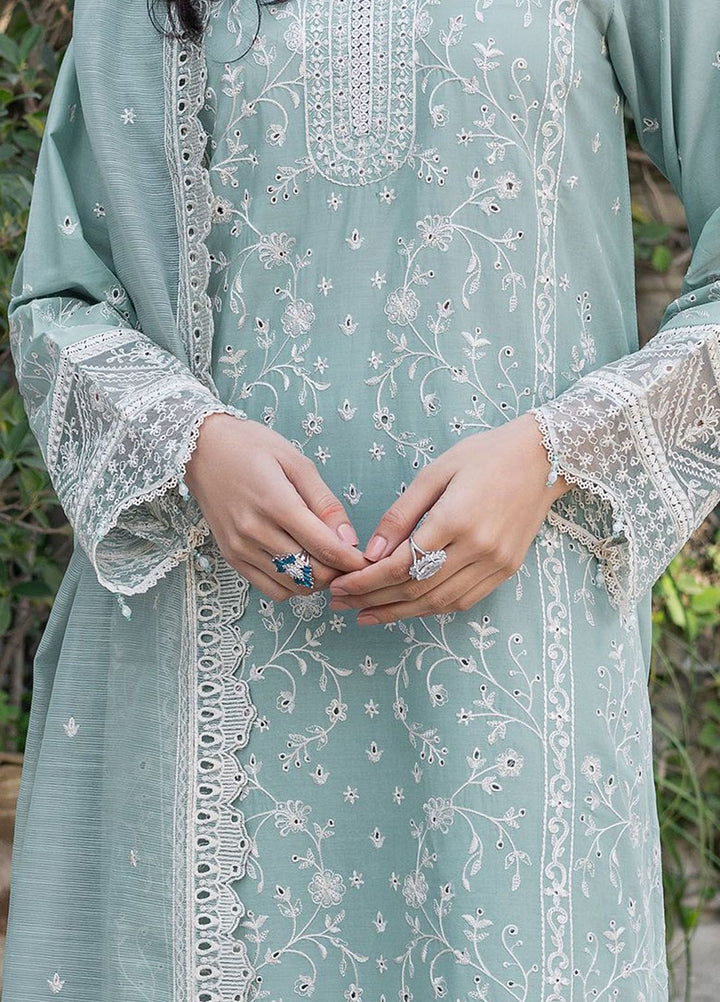 Bahaar By Farasha Embroidered Lawn Suit Unstitched 3 Piece FSH24B 03 Aqua Pearl - Summer Collection
