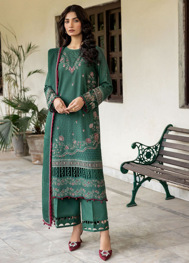 Bahaar By Farasha Embroidered Lawn Suit Unstitched 3 Piece FSH24B 04 Azure Grace - Summer Collection