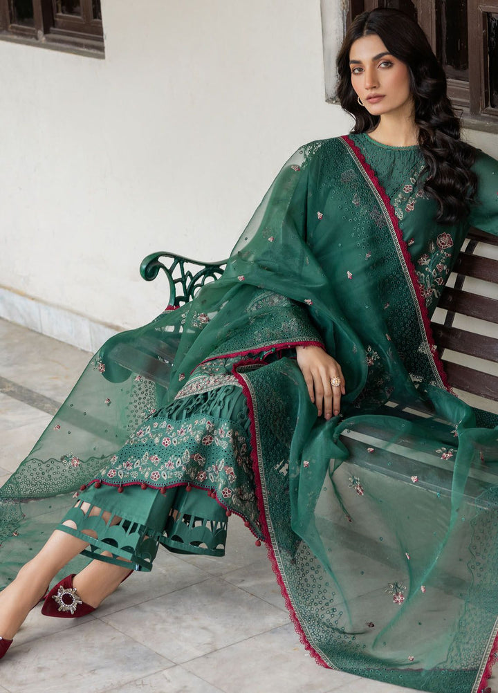 Bahaar By Farasha Embroidered Lawn Suit Unstitched 3 Piece FSH24B 04 Azure Grace - Summer Collection