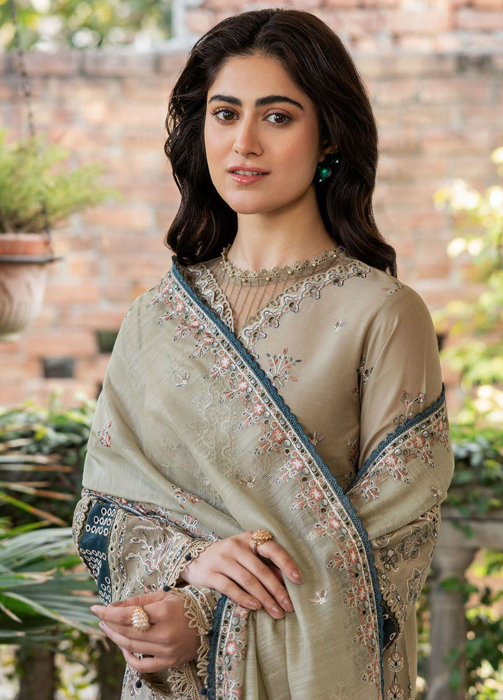 Bahaar By Farasha Embroidered Lawn Suit Unstitched 3 Piece FSH24B 05 Whimsical Sage - Summer Collection